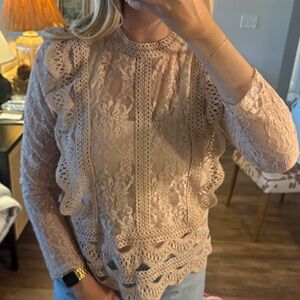 Adiva Lace Blouse - Soft Beige